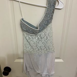 Free People One Shoulder Lace Top